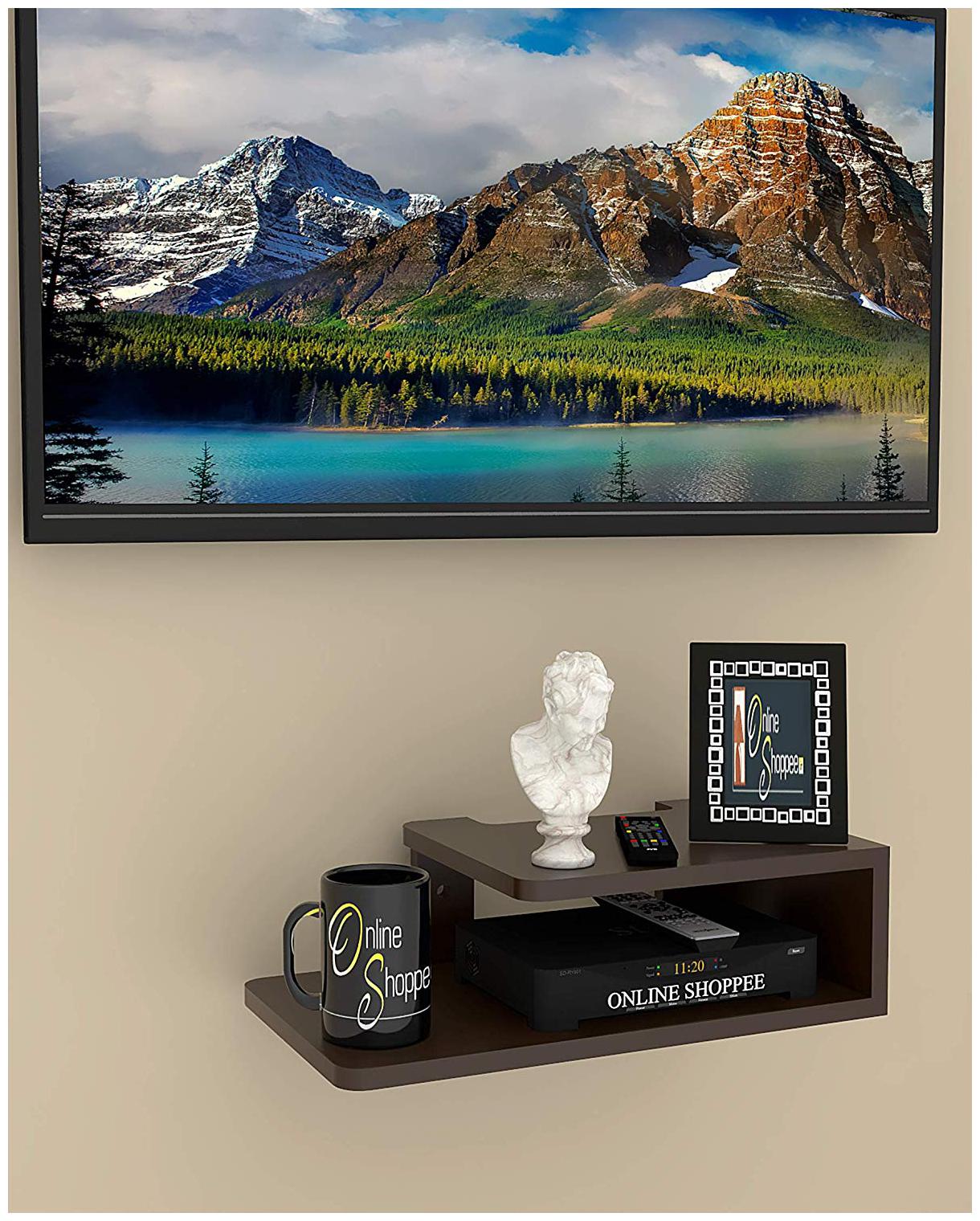 

Onlineshoppee TV Entertainment Unit Wall Set Top Box Stand Shelf (Standard Brown)