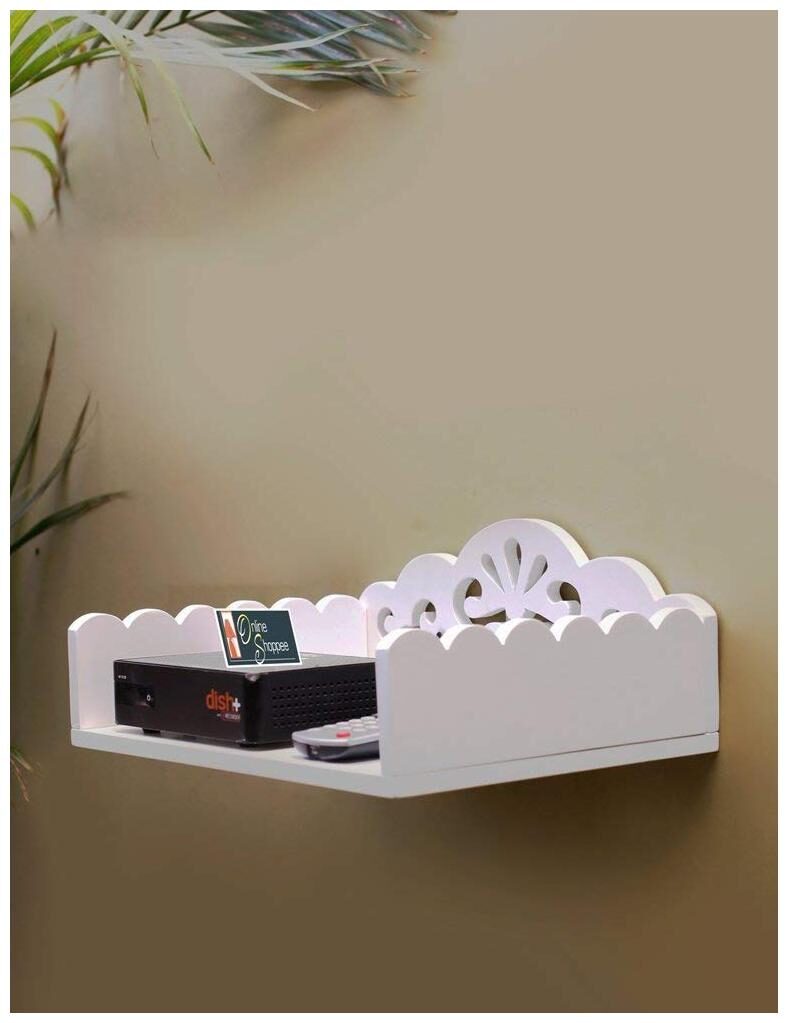 

Onlineshoppee MDF Beautiful Design Set top box Wall Shelf Colour-White