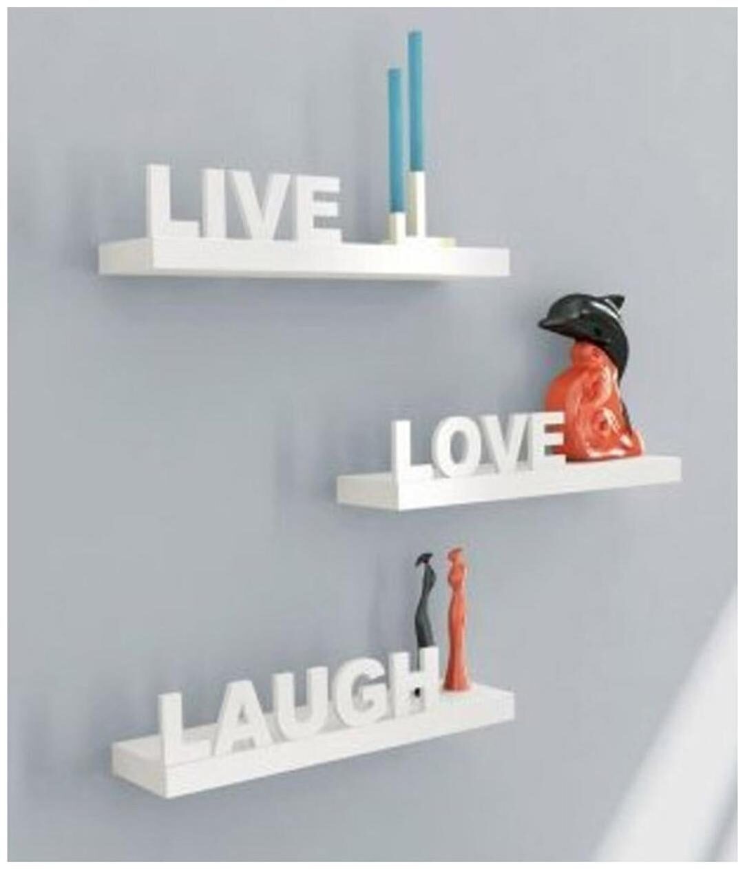

Onlineshoppee Beautiful Wooden White Wall Shelves Set Of 3