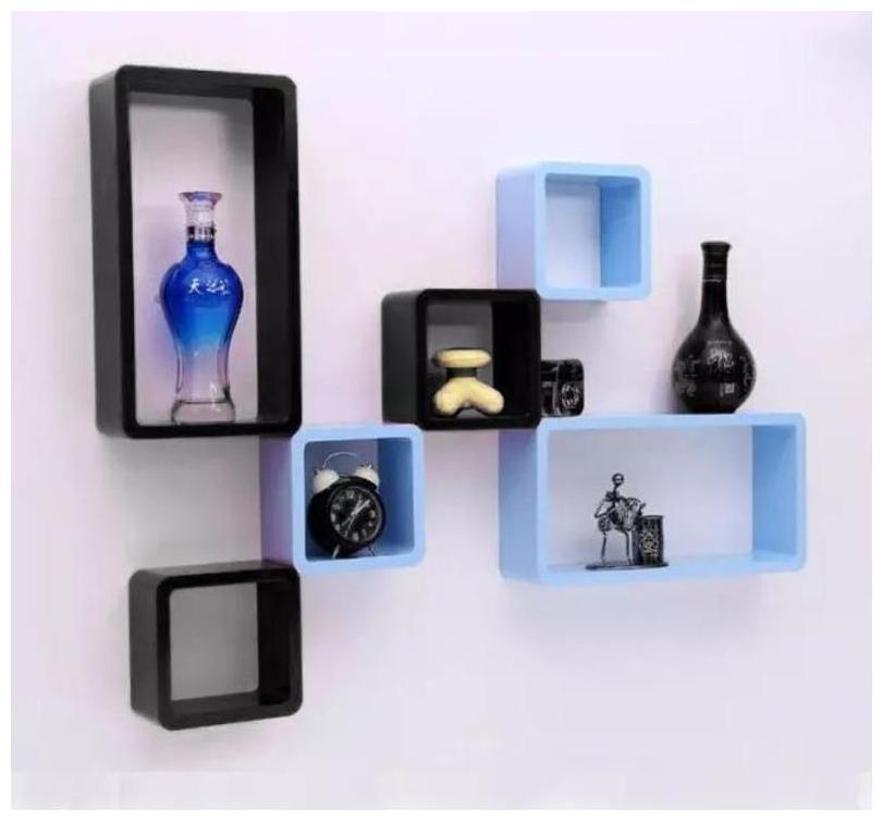 

Onlineshoppee MDF Cube Shape Floating Wall Shelves Set of 6