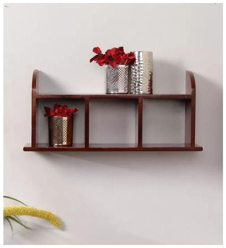 

Onlineshoppee Beautiful Brown Wooden Wall Shelves Rack Size (LxBxH-18x5x9 5) Inch