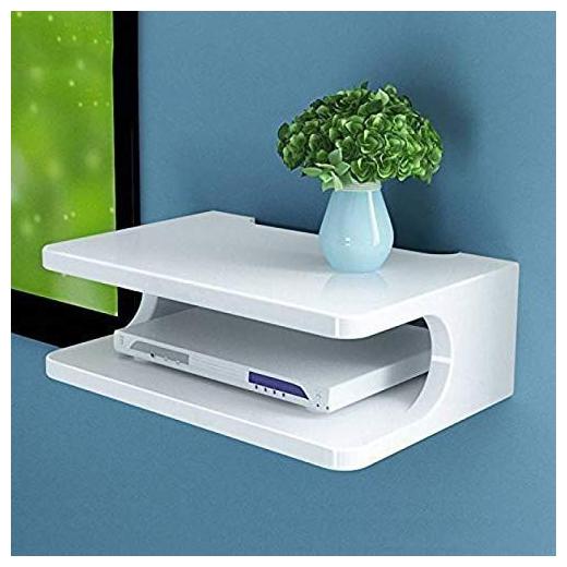

Onlineshoppee MDF Beautiful Design Set top Box Wall Shelf (Number of Shelves - 2 White)