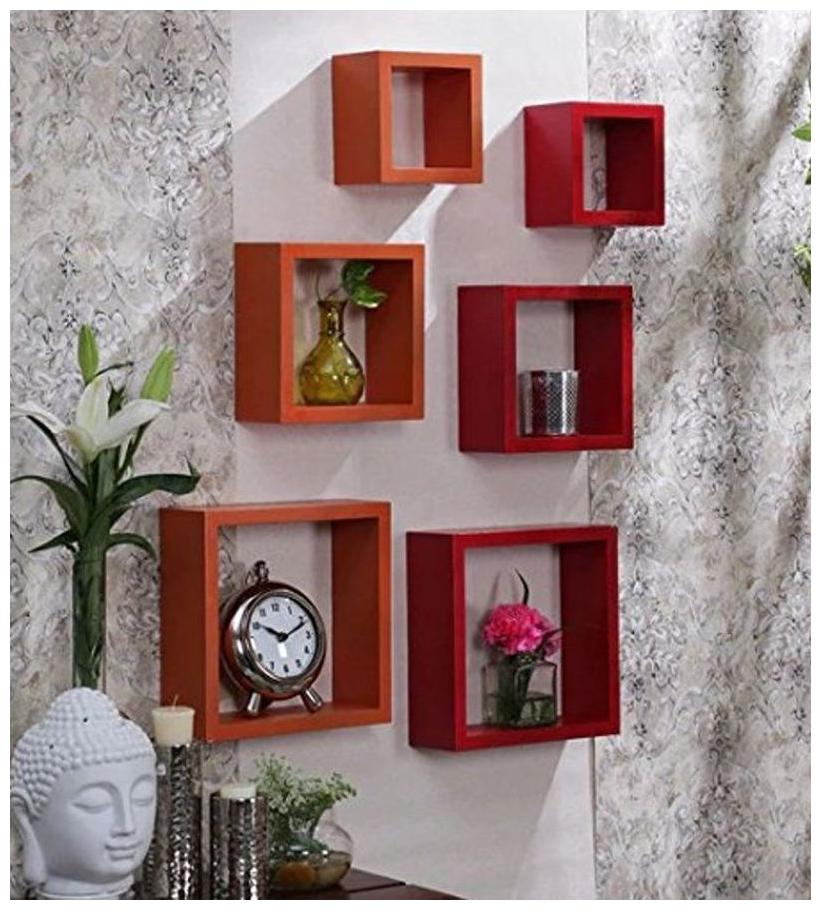 

Onlineshoppee Cuadrado set of 6 MDF Wall Shelf