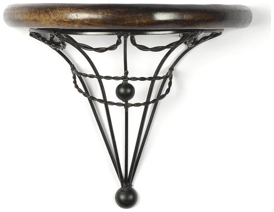 

Onlineshoppee Beautiful Wood And Wrought Iron Fancy Wall Bracket
