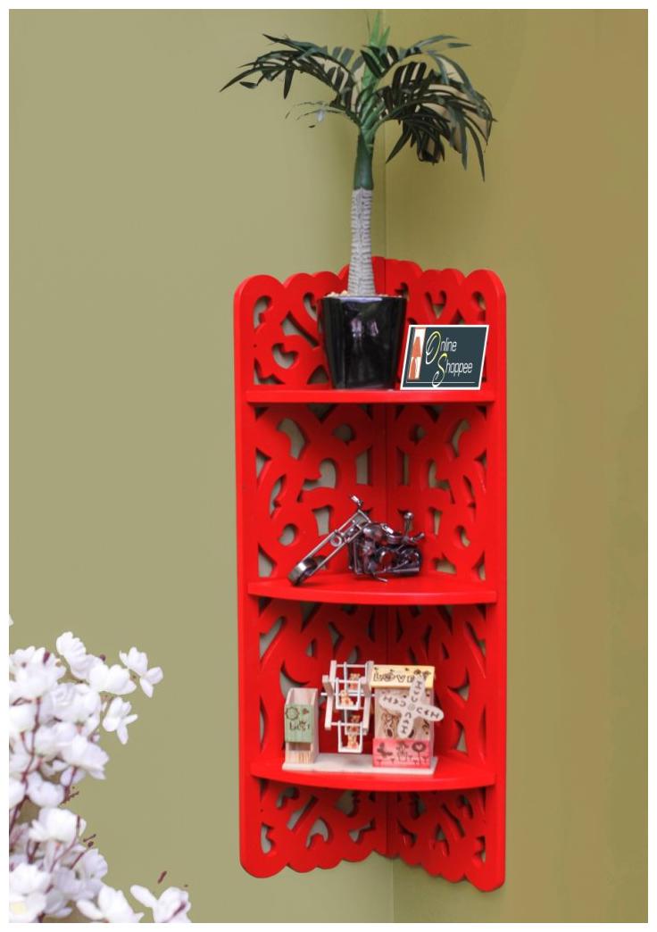 

Onlineshoppee Wooden 3 Tier Wall Decor Rack Shelf