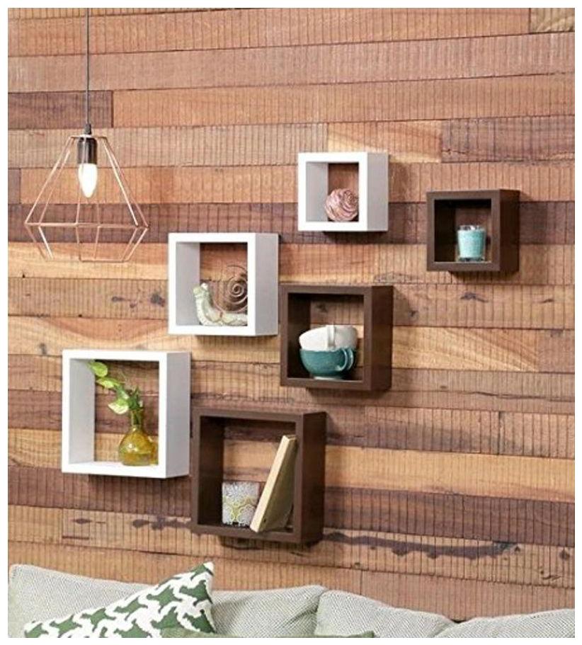 

Onlineshoppee Cuadrado set of 6 MDF Wall Shelf