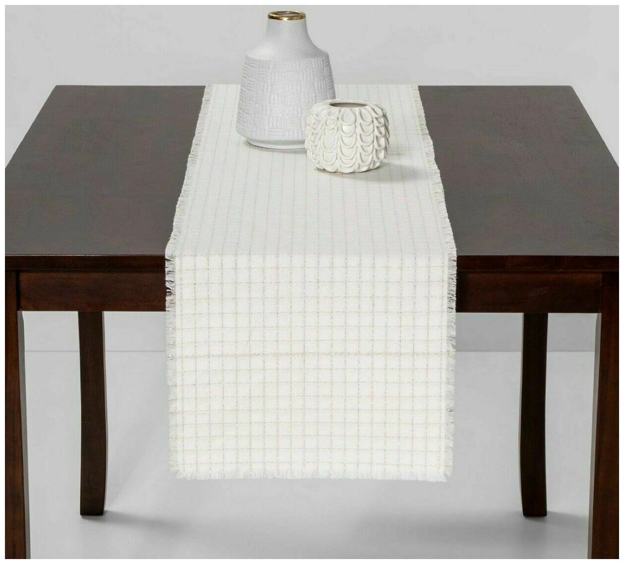 

Opalhouse Table Runner 14 x 72 Cream Silver Classic Chic Decor Metallic