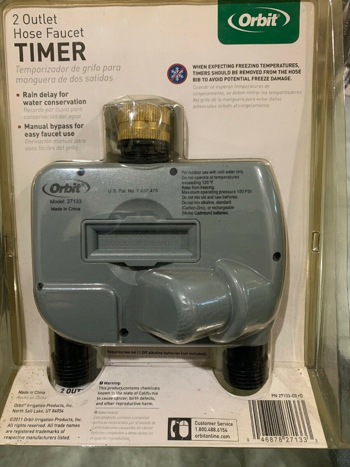 Buy Orbit 2 Outlet Hose Faucet Timer Model 27133 Free Shipping