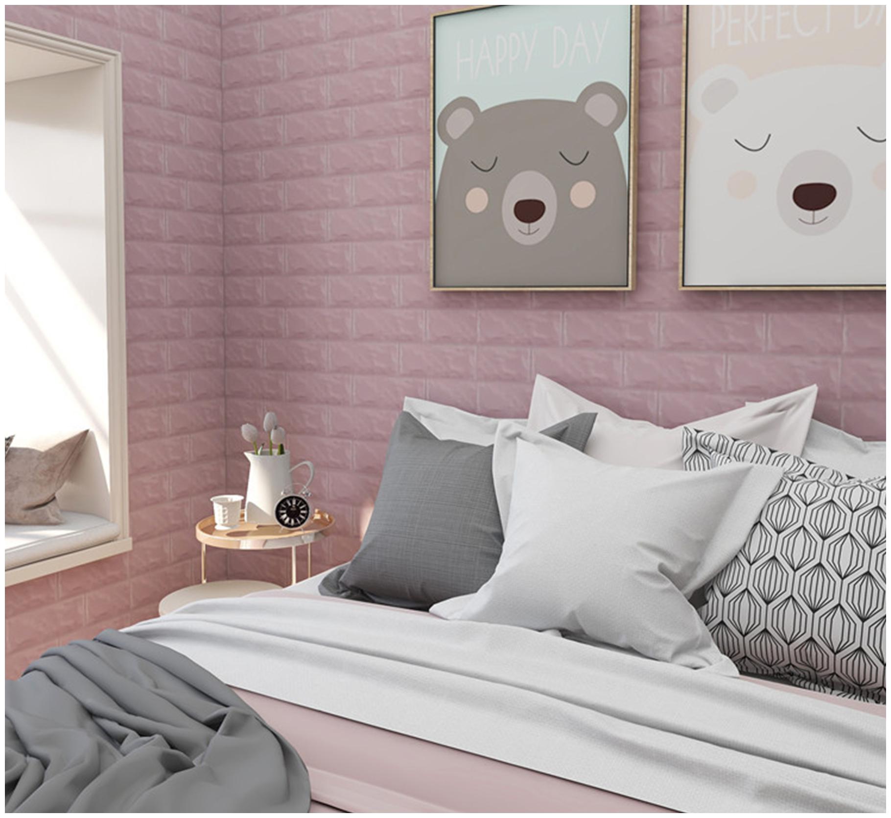 

Oren Empower LL-04 3D PE Foam Pink Bricks 6mm Wallpaper Sticker