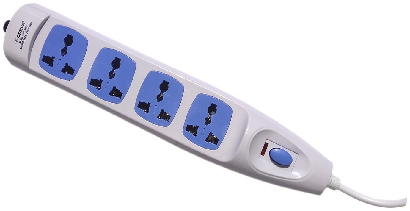 

Oreva 3327 Three Pin Blue Extension Board ( 4 m 4 Socket 1 Switches)
