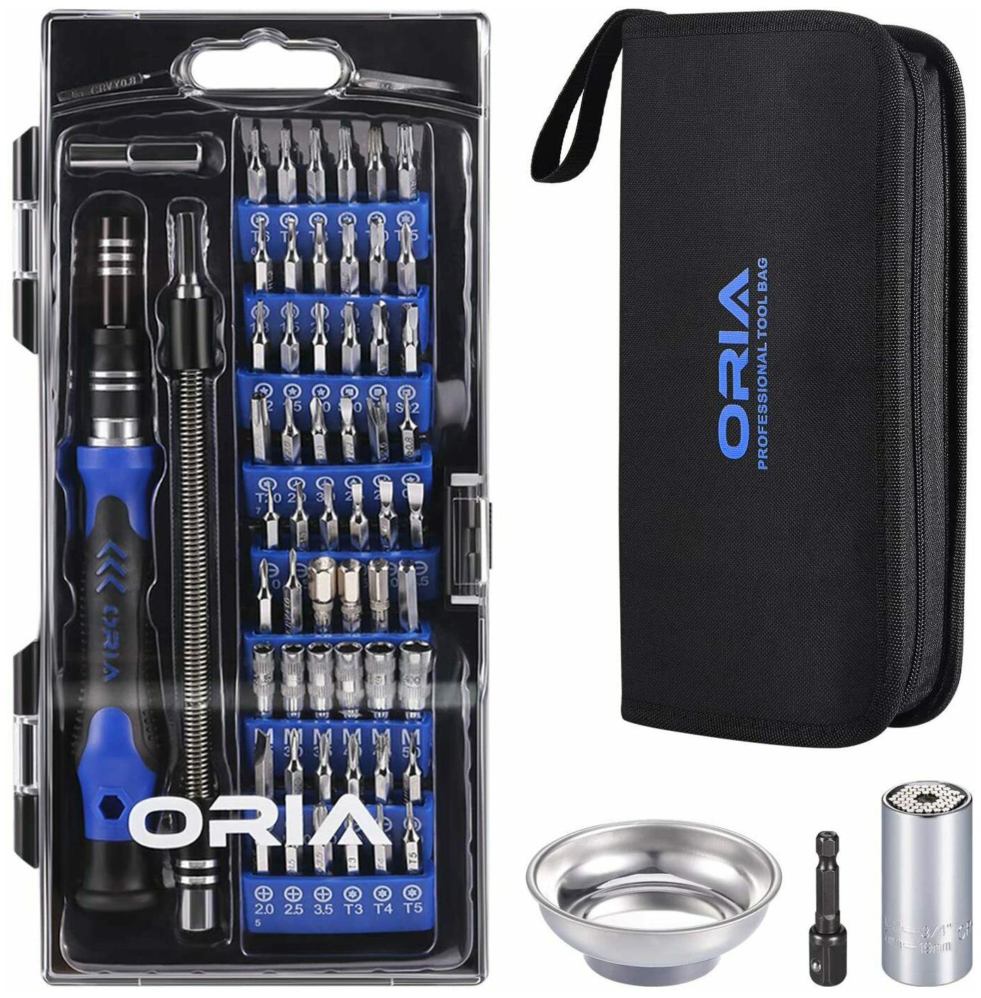 

ORIA Screwdriver Set 84 in 1 with 56 Bits Magnetic Repair Tool Kit with Socket