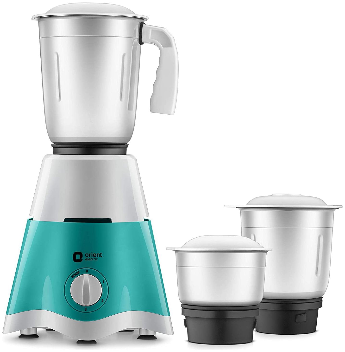 

Orient Electric MGBL50TG3 500 W Mixer Grinder ( Turquoise 3 Jars )