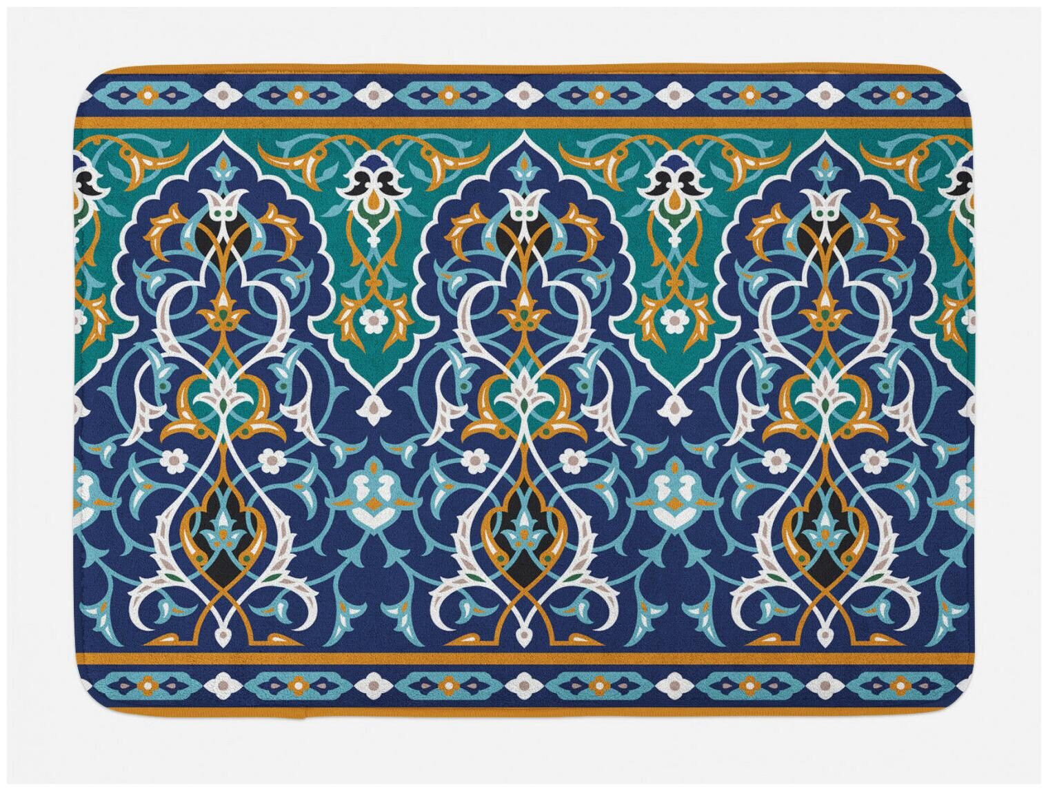 

Oriental Bath Mat Hippie Tribal Figures Non-Slip Plush Mat 29 5 X 17 5 Inches