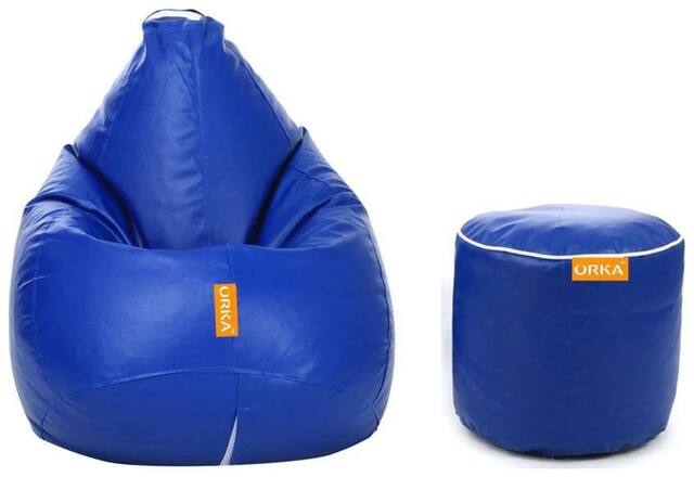 Orka Classic XXL Filled Bean Bag With Matching Footstool