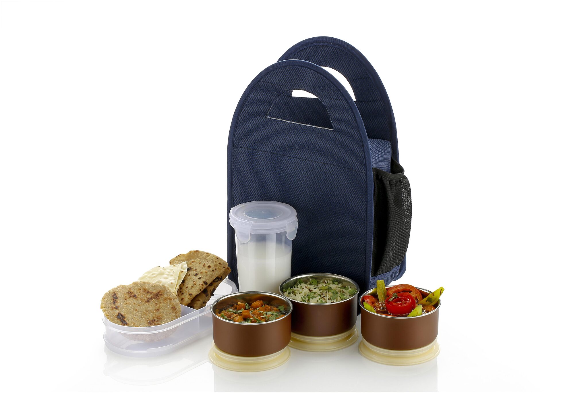 

Osious 5 Containers Plastic Stainless steel Lunch Box - Blue