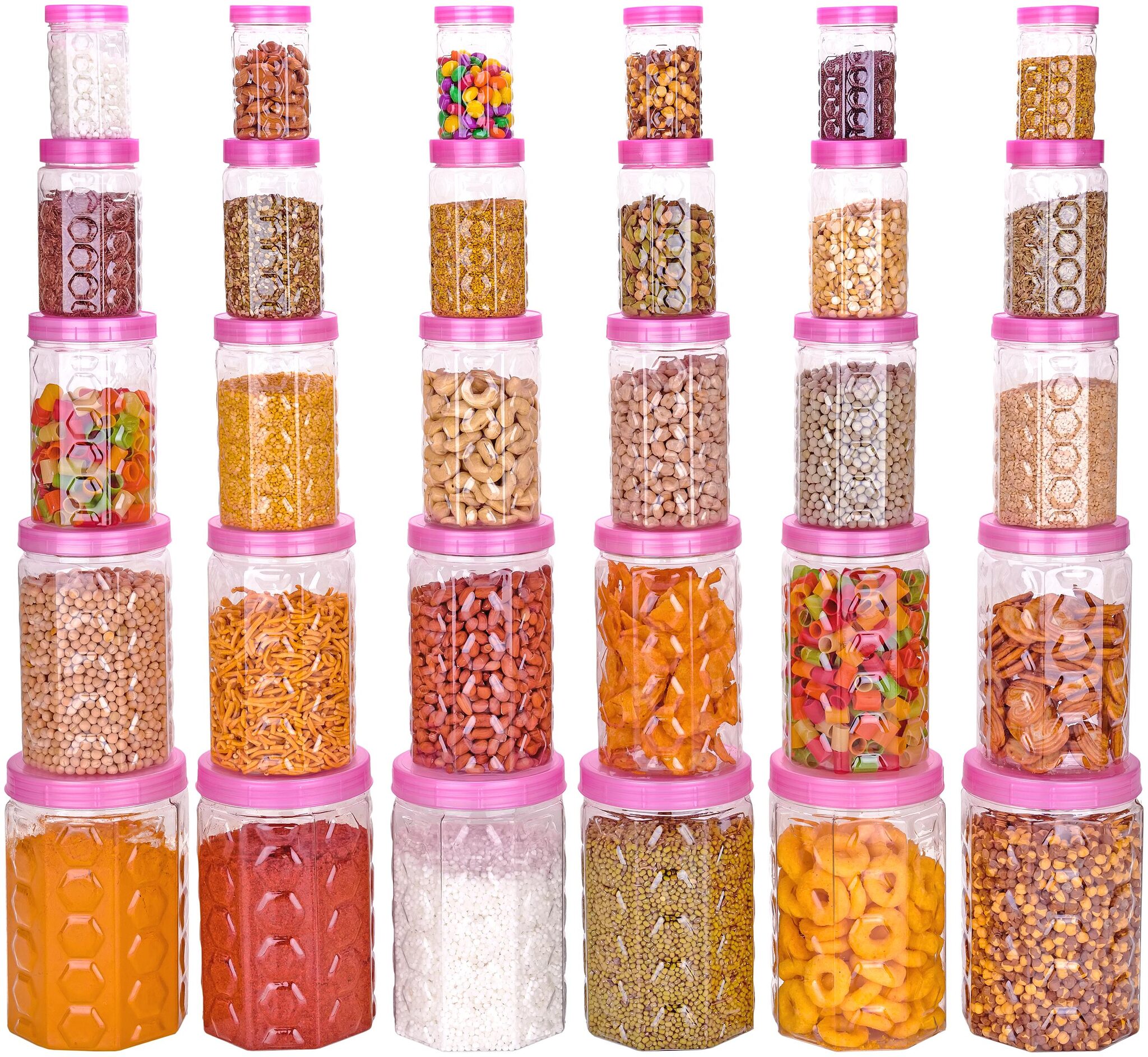 

Osious Kitchen Container Combo Set Of 30 Pink Transparent