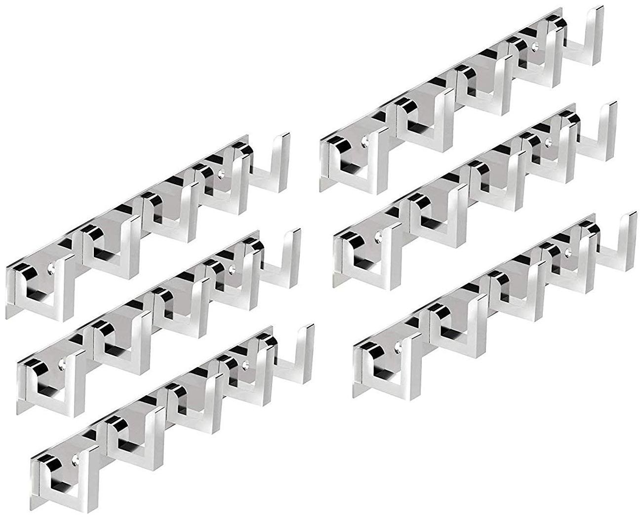 

Osious Set of 6-Glossy Classic 5 Pin Bathroom Cloth Hanger Door Wall Hooks For Hanging keys Clothes Holder 5 - Pronged Hook Rail