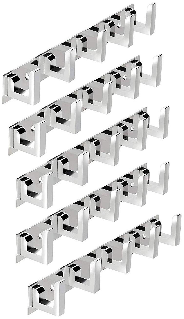 

Osious Set of 5-Glossy Classic 5 Pin Bathroom Cloth Hanger Door Wall Hooks For Hanging keys Clothes Holder 5 - Pronged Hook Rail
