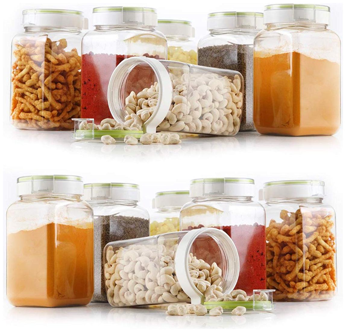 

Osious 1400 ml Transparent Plastic Container Set - Set of 12