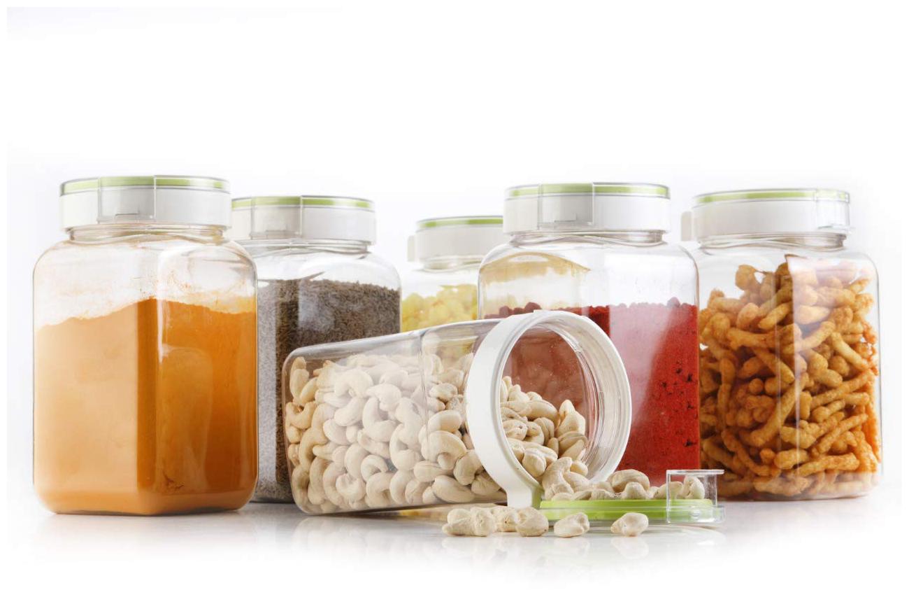 

Osious 1400 ml Transparent Plastic Container Set - Set of 6