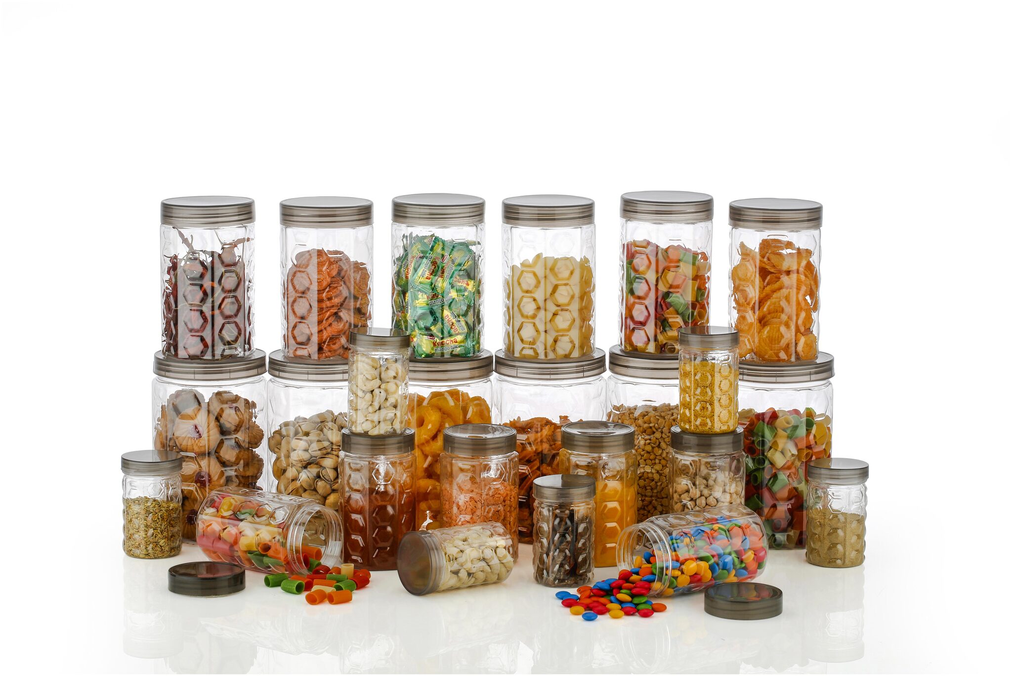 

Osious Storage Containers Storage Box -150 ml 350 ml 650 ml 1200 ml Plastic Grocery Container(Set of 24)