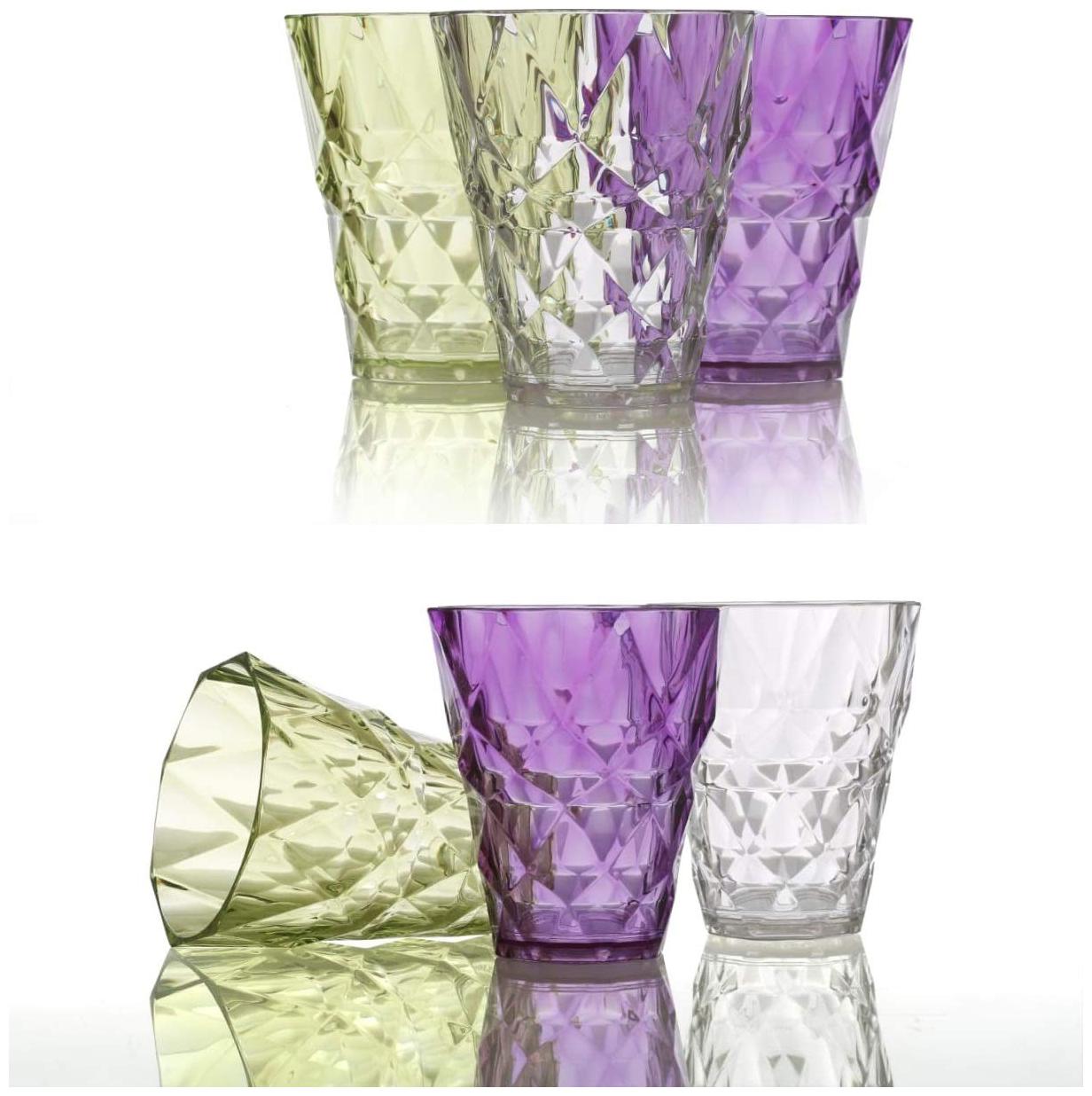 

Osious Unbreakable Diamond Charm Crystal Water Glass Juice Glass Set 250ml Set of 6