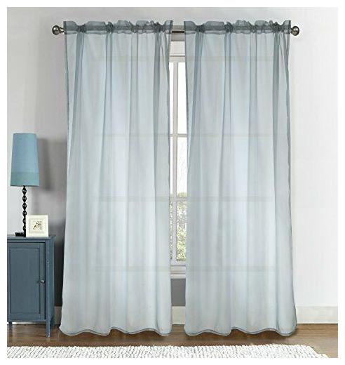 

Ottomanson 54 X 84 Rod Pocket-Grey (2 Panels) Curtain Sheer 54 X84 (Grey)