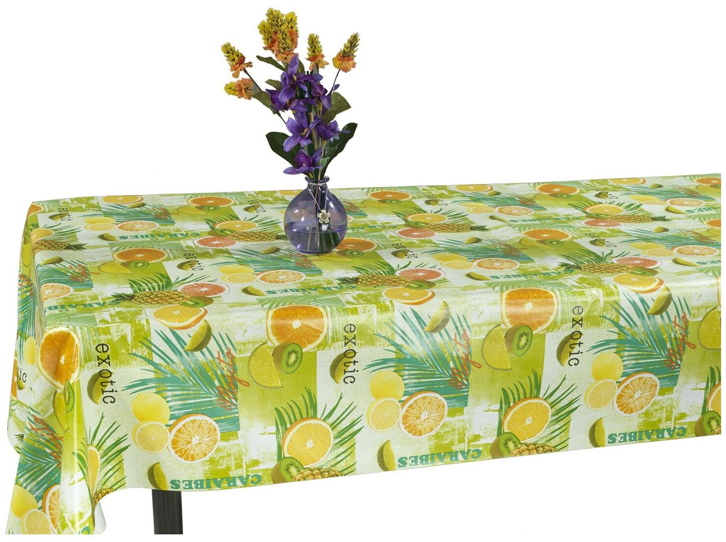 

Ottomanson Vinyl Tablecloth Tropical Fruit Design Indoor Multi-color 72 Inches