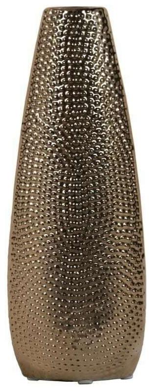 

Oval Shape Ceramic Vase With Pimpled Pattern Small Copper Brown