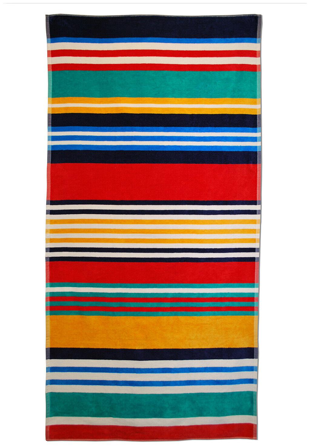 

Oversized Jacquard Long-Staple Cotton Beach Towel Multi Stripes
