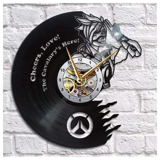 

Overwatch Tracer Overwatch Clock Art Gift Vinyl Record Wall Clock