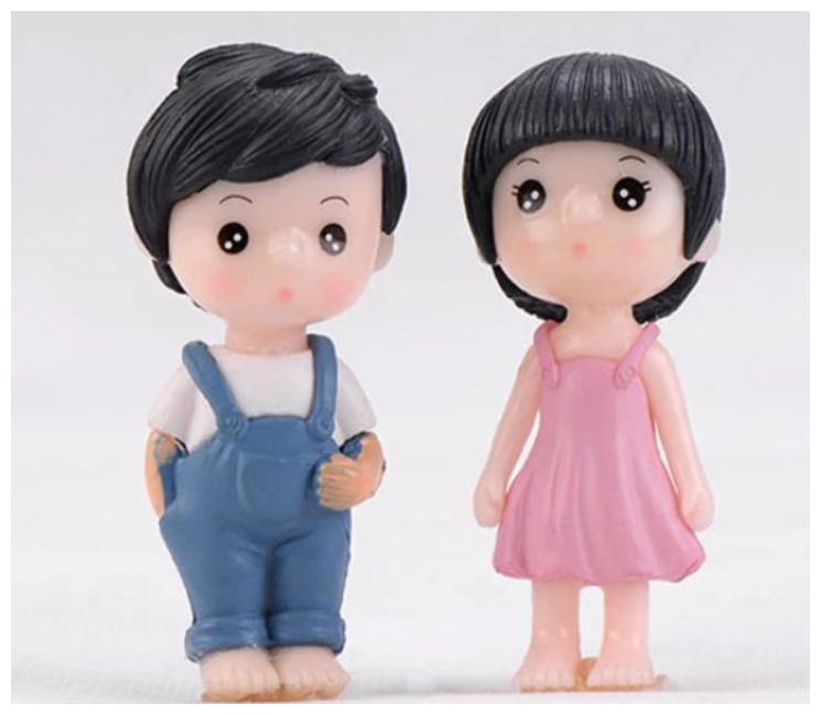 

P S Retail Sweety Lovers - Little Lovers Couple Figurine Miniature - Style 35 (2 pcs Set)