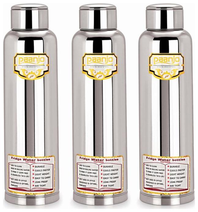 

Paanjo Stainless Steel Silver Water Bottle ( 900 ml Set of 1 )