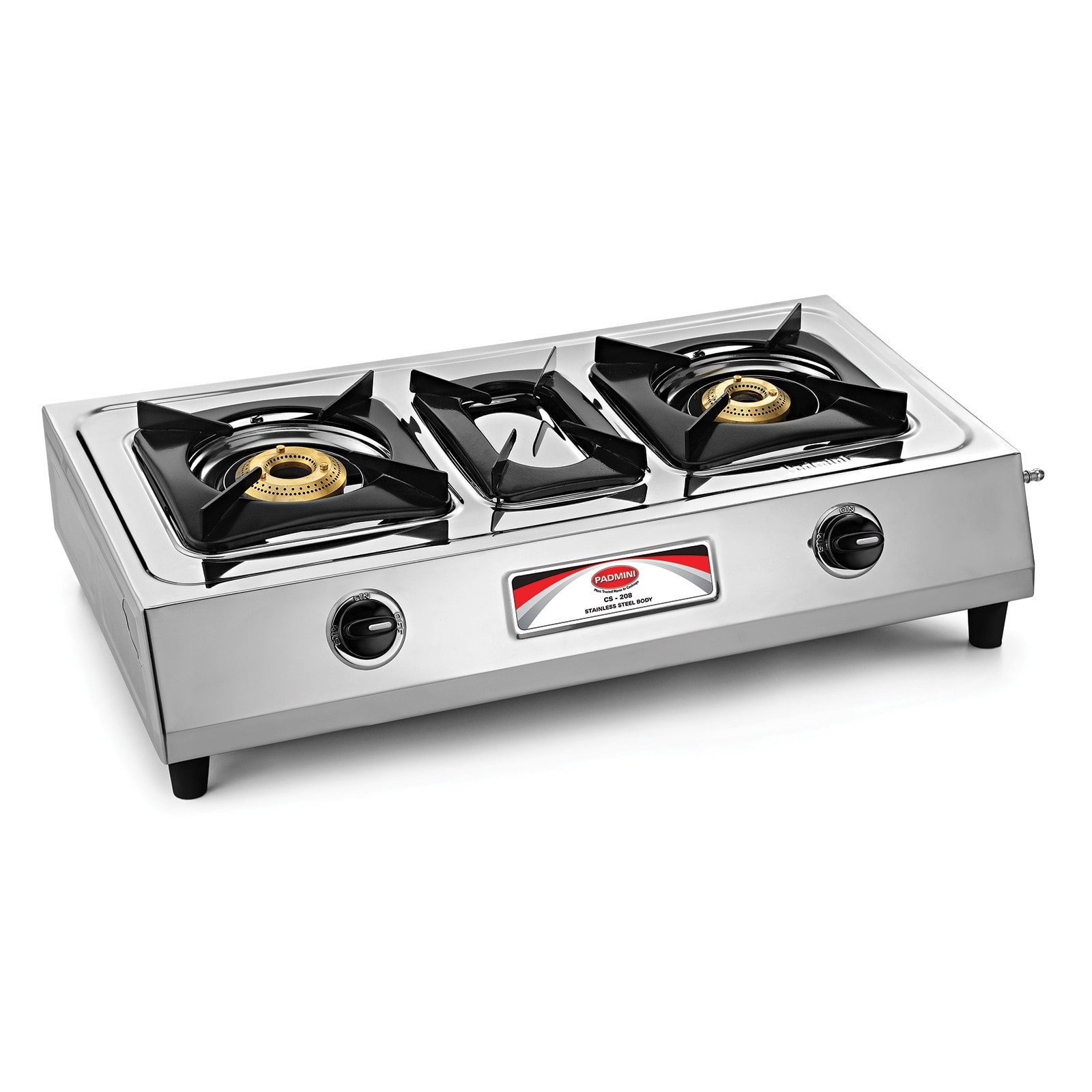 

Padmini CS 203 2 Burner Regular Silver Gas Stove ISI Certified
