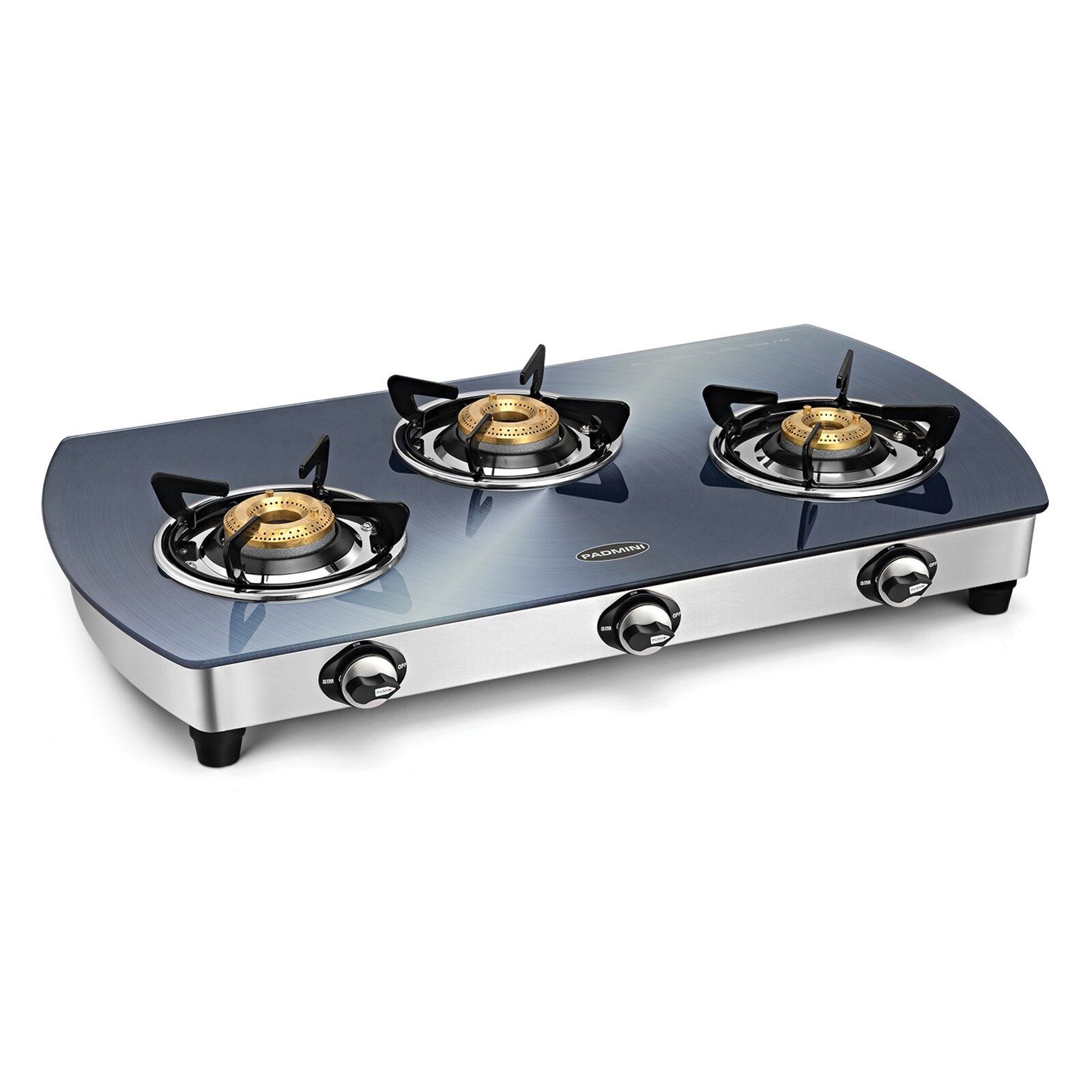 

Padmini CS 3GT Silvo Auto 3 Burner Automatic Regular Silver Gas Stove