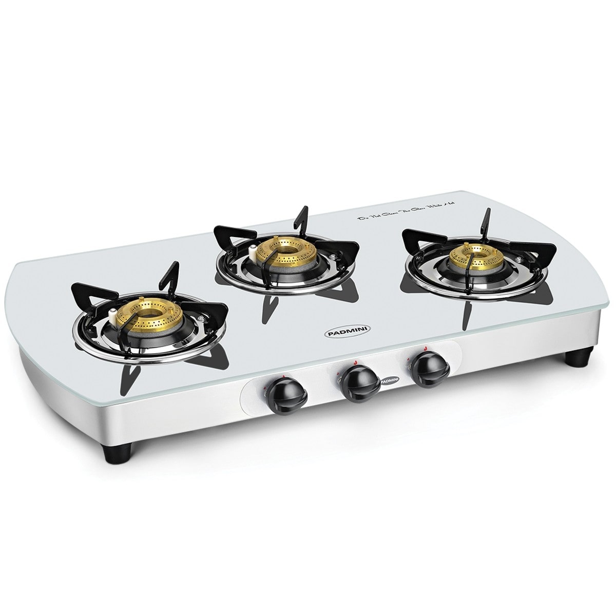 

Padmini CS 3GT White Curve 3 Burner Regular White Gas Stove