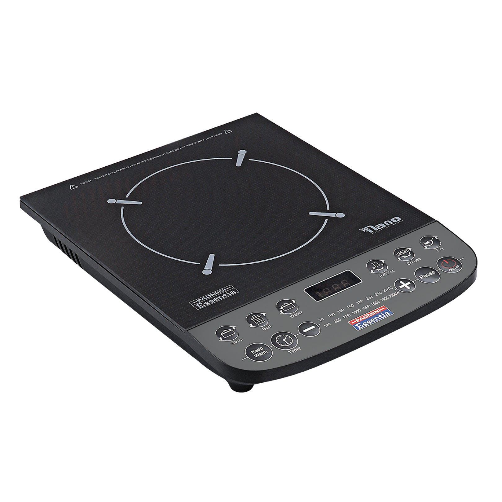 

Padmini NANO 2000 W Induction Cooktop ( Black Push Button Control)