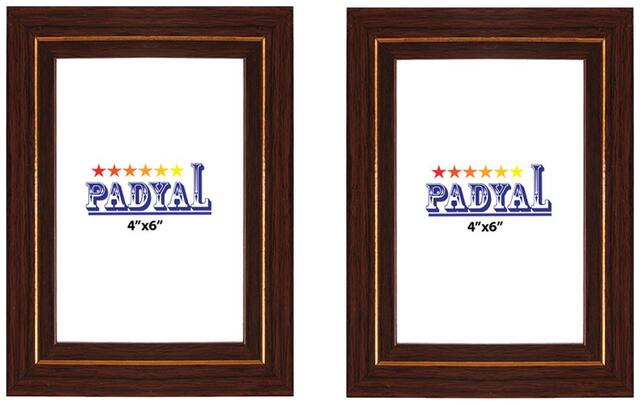 PADYAL Wood Brown Single frame ( Set of 2 )
