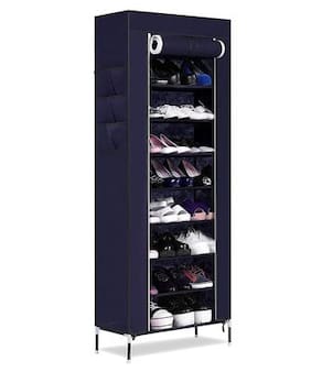 PAFFY Iron & Non Woven Shoe Rack ( Navy Blue )