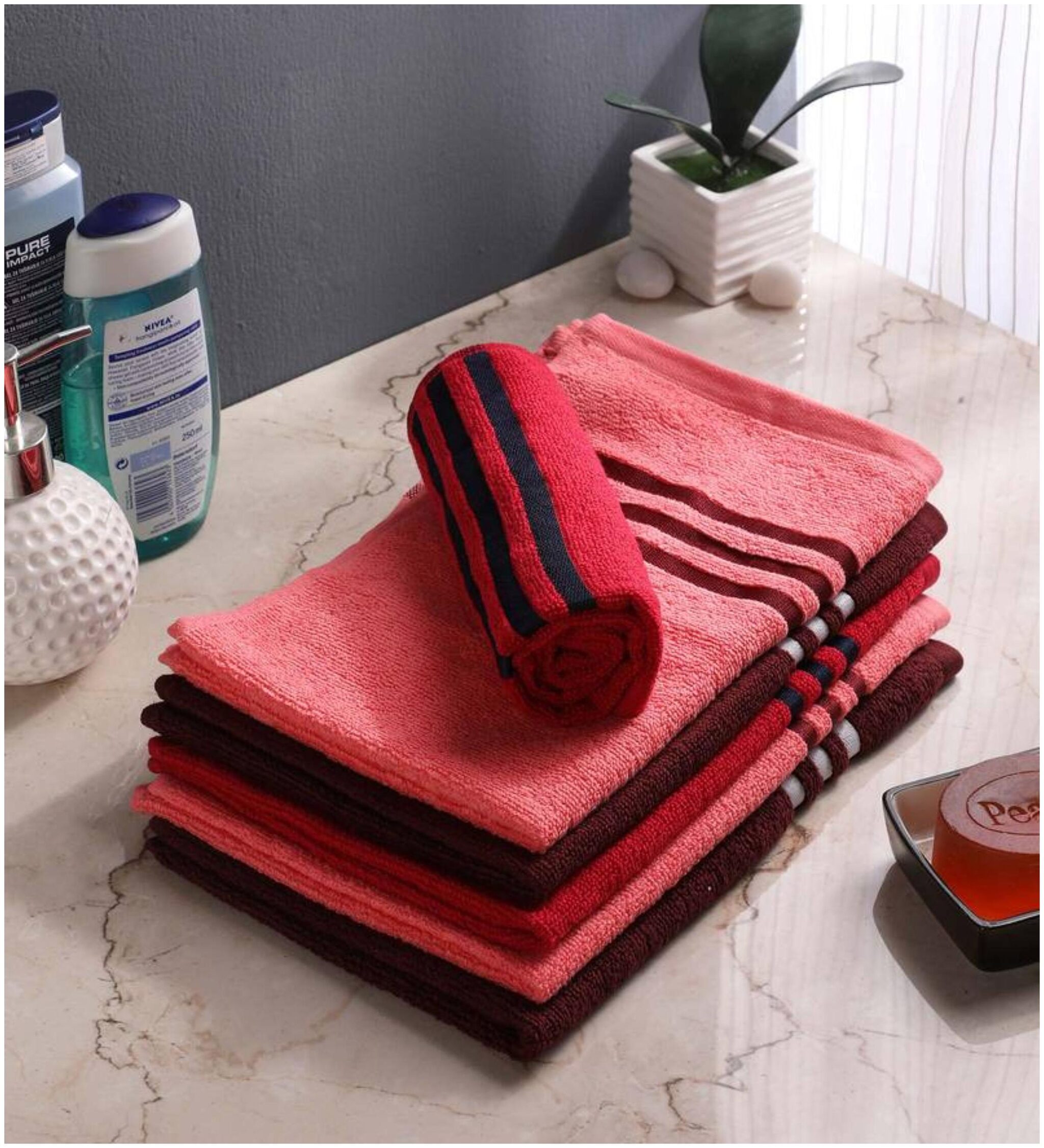 

Palars London 400 GSM Cotton Hand towel ( 6 pieces Assorted )