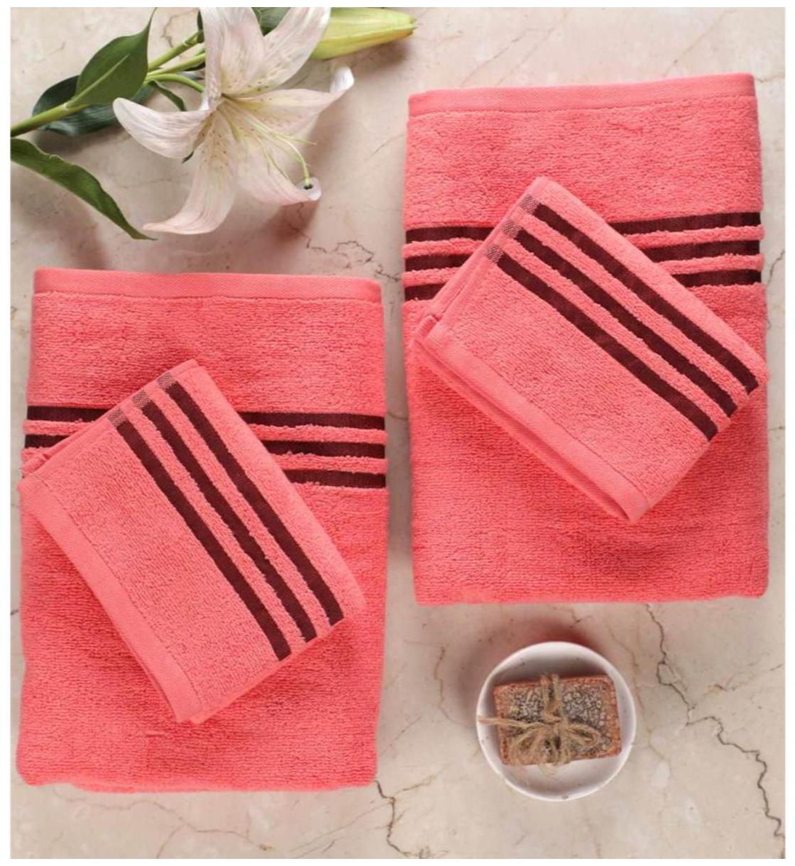 

Palars London 400 GSM Cotton Bath towel ( 4 pieces Pink )