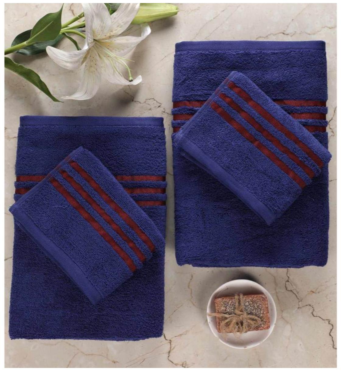 

Palars London 400 GSM Cotton Bath towel ( 4 pieces Blue )