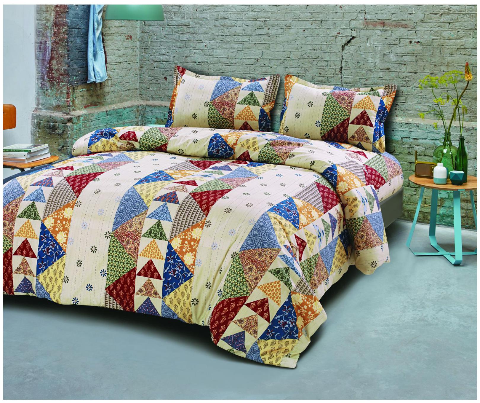 

Palars London Cotton Geometric King Size Bedsheet 300 TC ( 1 Bedsheet With 2 Pillow Covers Red )