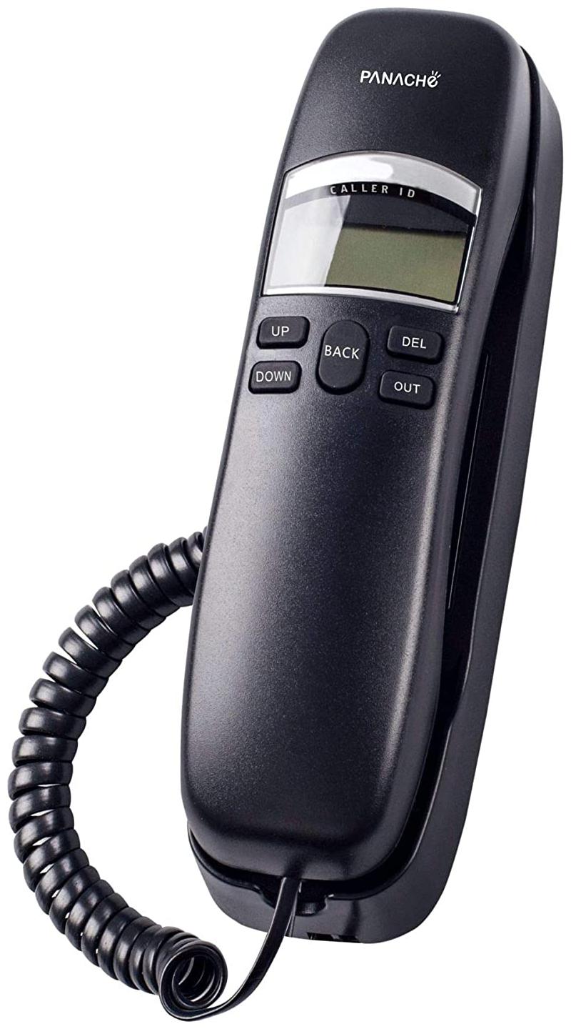 

Panache PSL-5020 Corded Slim Landline Phone with Caller Id Display (Black)