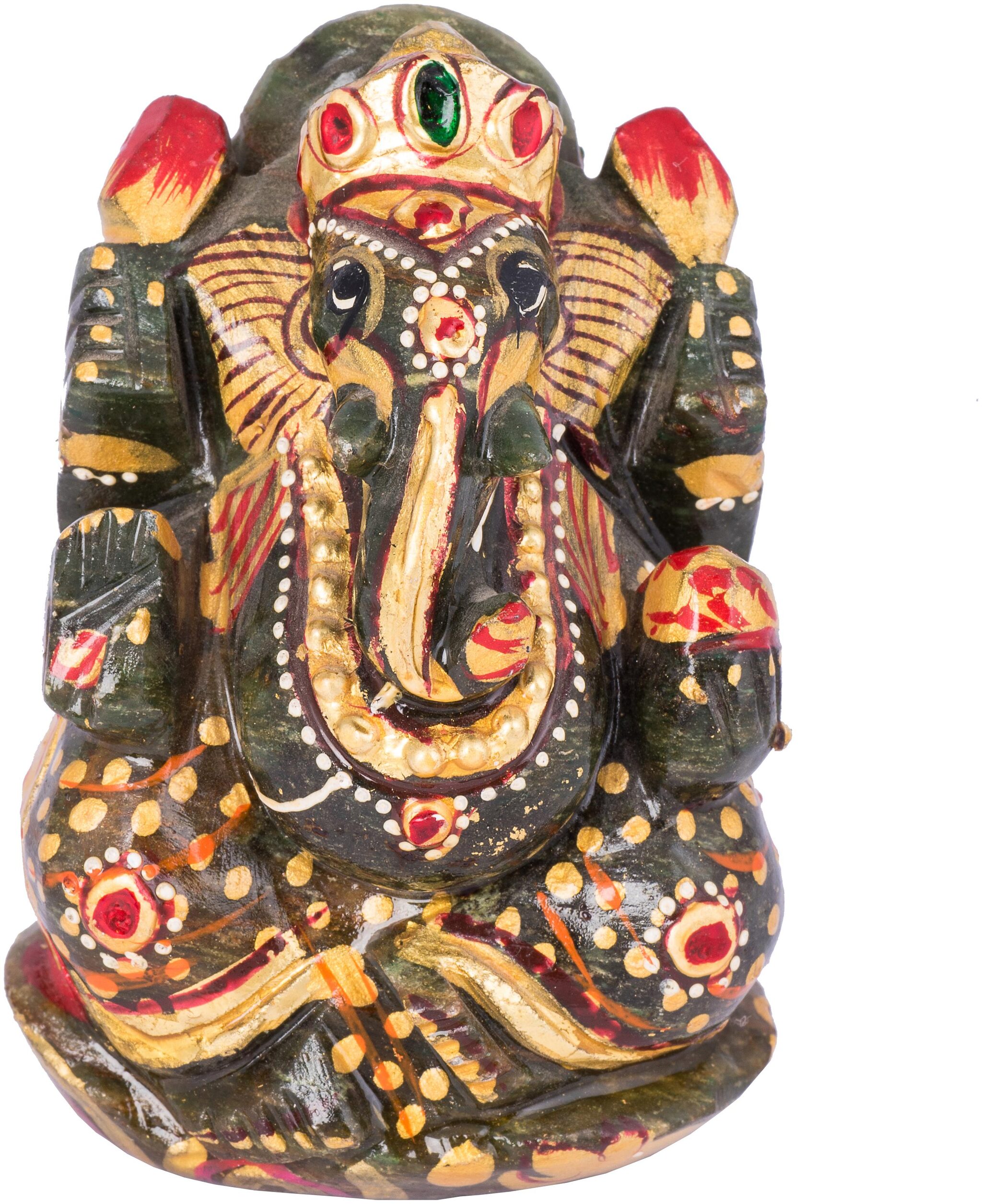 

Pandit NM Shrimali Showpieces Green Stone Margaj Ganesha