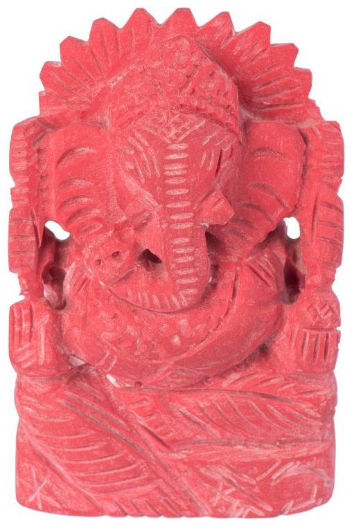 

Pandit NM Shrimali Showpieces Red Metal Coral Ganesh (Moonga)
