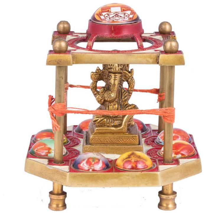 

Pandit NM Shrimali Yantra Kit Golden Metal Shree Astha Vinayak Chowki