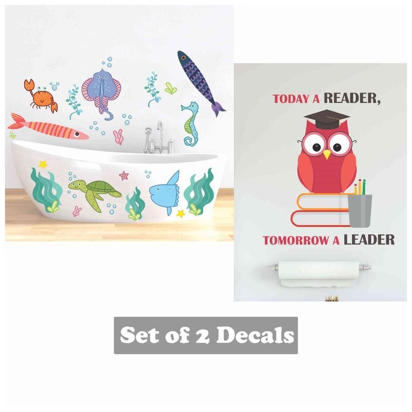

Paper Plane Design Wall Decal Sticker Set of 2