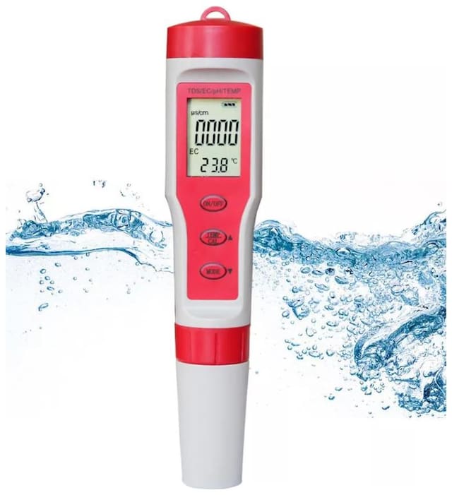 Parijata Multifunction 4 in 1 TDS/EC/PH/Temp Meter with LED Backlight Hydrotester Water Qualty Tester