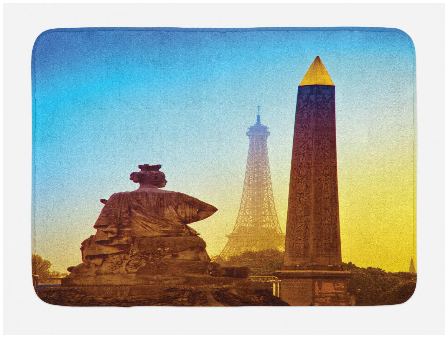 

Paris Bath Mat Eiffel Old Tower Photo Non-Slip Plush Mat 29 5 X 17 5 Inches